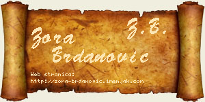 Zora Brdanović vizit kartica